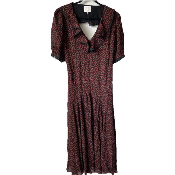 New! Reformation Evra Lace Trim Maxi Dress in Rowan Sz 12 $278 - Picture 4 of 6